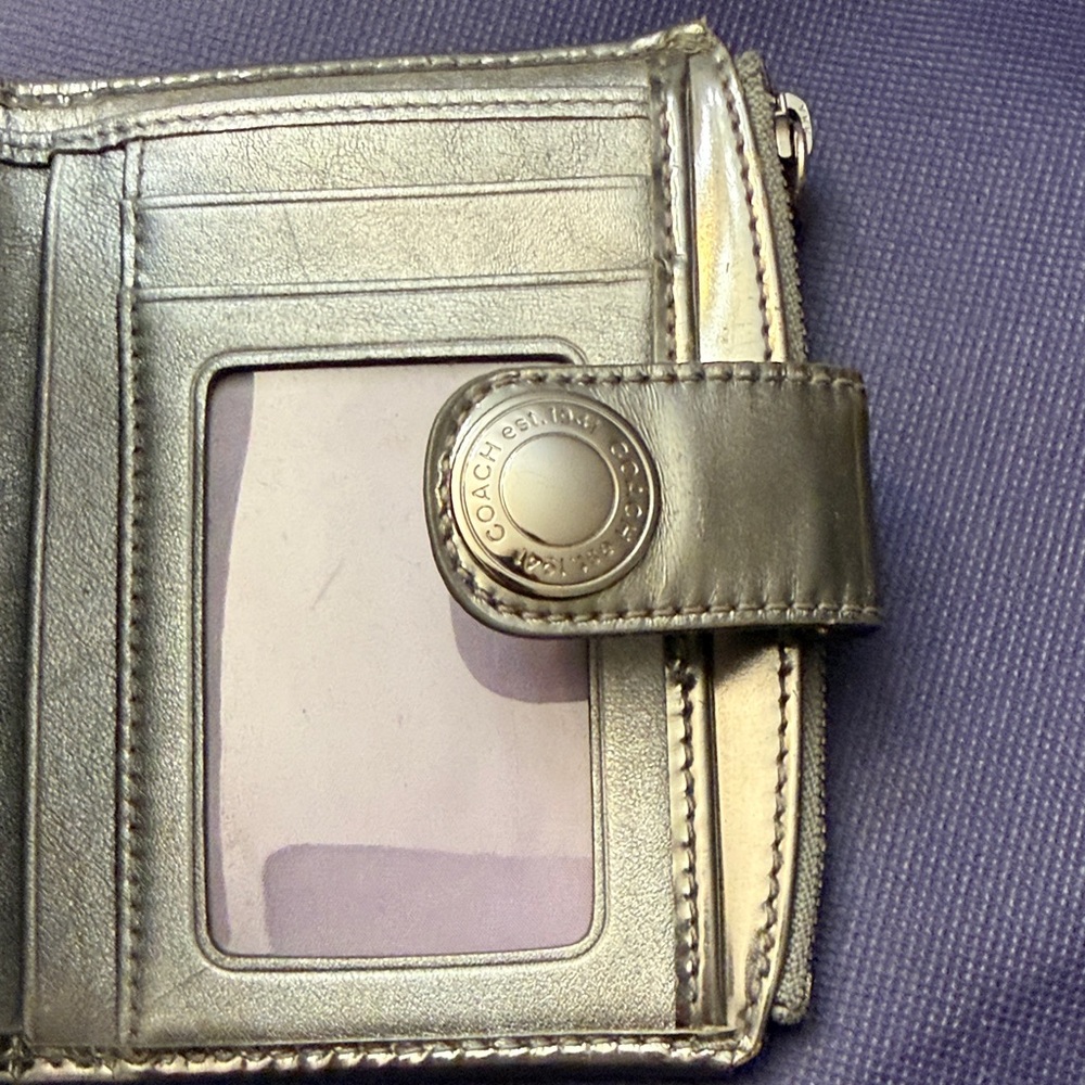 Coach Metallic Silver and Gray Wallet - Picture 3 of 8